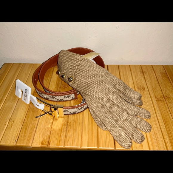 Michael Kors Logo Belt brown/tan - Picture 1 of 3